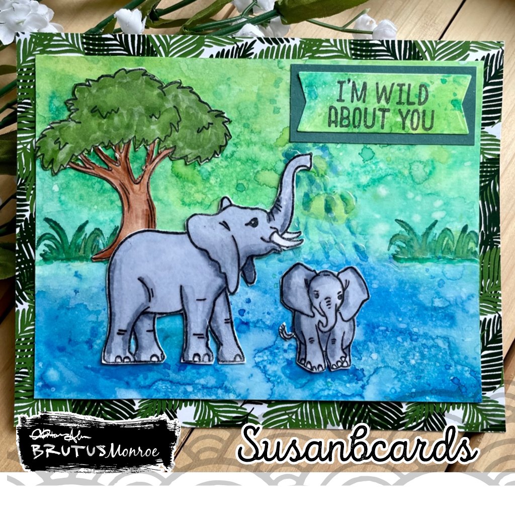 Brutus Monroe Safari Stamp and Die Bundle bru1620 wild elephant card