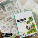 Brutus Monroe Jungle Canopy 6x6 Mixed Media Stencil bru1705 Ears to you elephant card