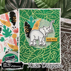 Brutus Monroe Jungle Canopy 6x6 Mixed Media Stencil bru1705 elephant card