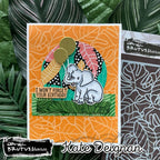 Brutus Monroe Jungle Canopy 6x6 Mixed Media Stencil bru1705 won't forget birthday elephant card