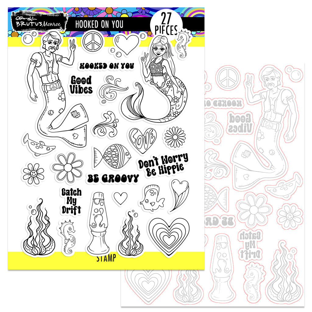 Brutus Monroe Hooked On You Stamps and Dies Bundle bru3945