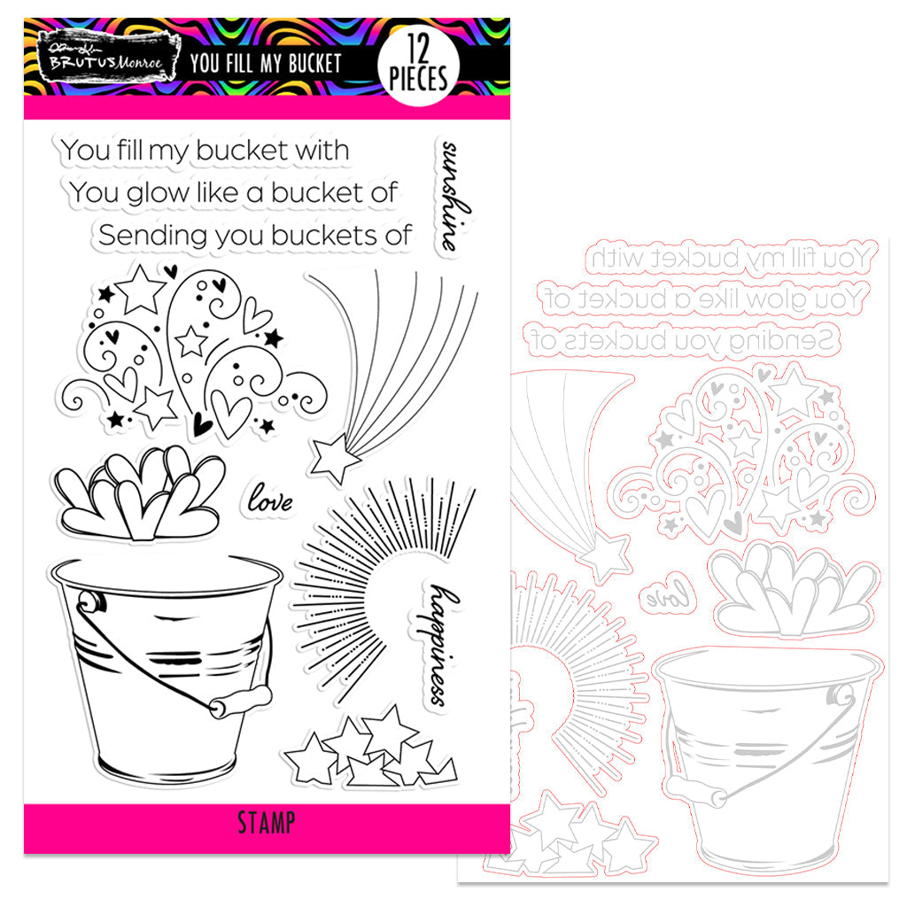 Brutus Monroe You Fill My Bucket Stamp and Die Bundle bru4386
