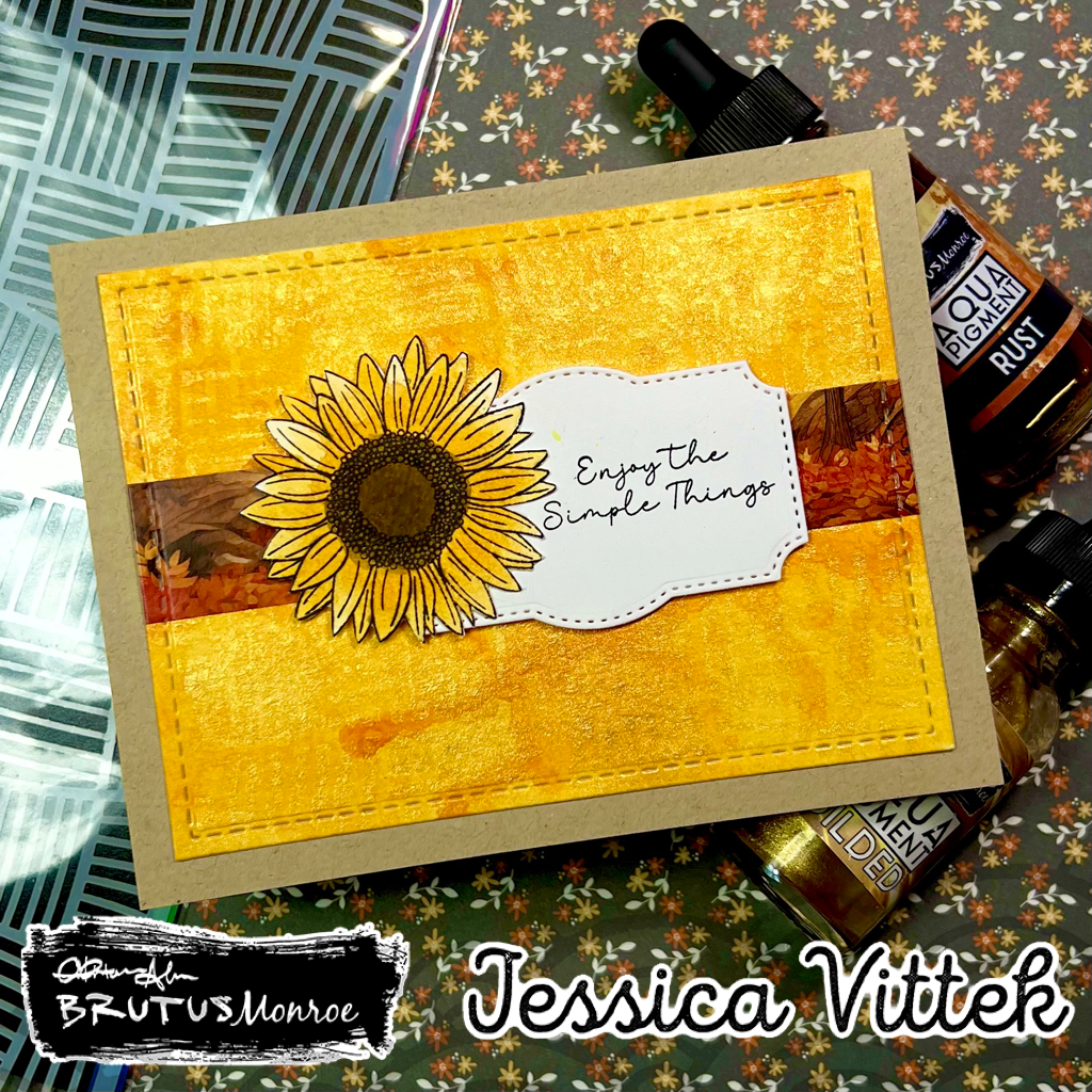 Brutus Monroe Sunny Salutations Clear Stamps bru5758 sunflower enjoy simple things