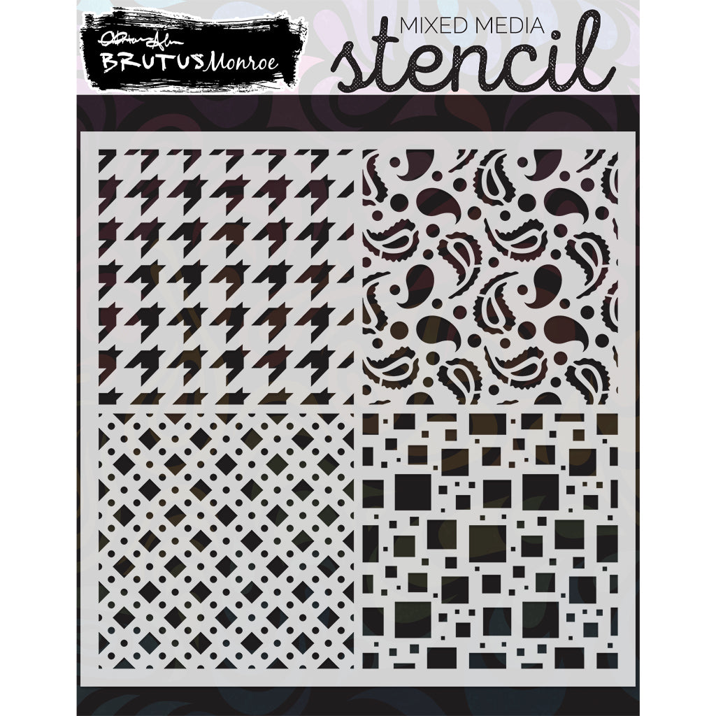 Brutus Monroe Quad Textures Mixed Media Stencil bru6991