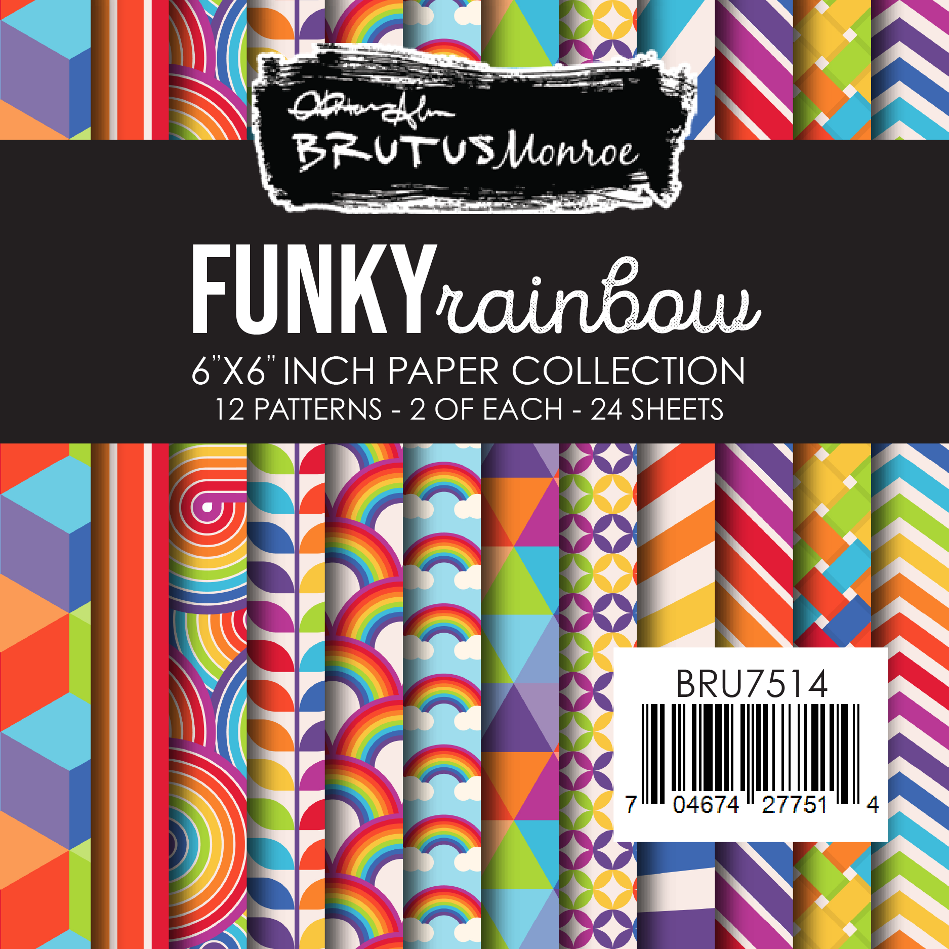 Brutus Monroe Funky Rainbow 6x6 Paper Pad Brutus Monroe Funky Rainbow 6x6 Paper Pad