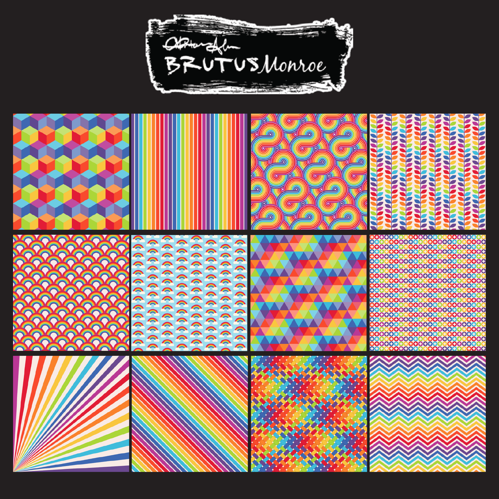 Brutus Monroe Funky Rainbow 6x6 Paper Pad bru7514 package back