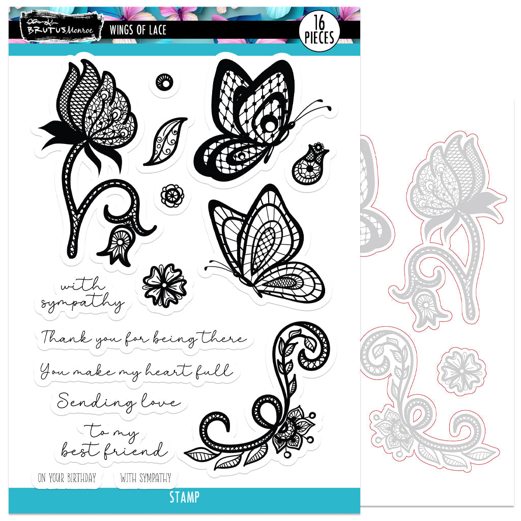 Brutus Monroe Wings Of Lace Stamp & Die Bundle bru8312