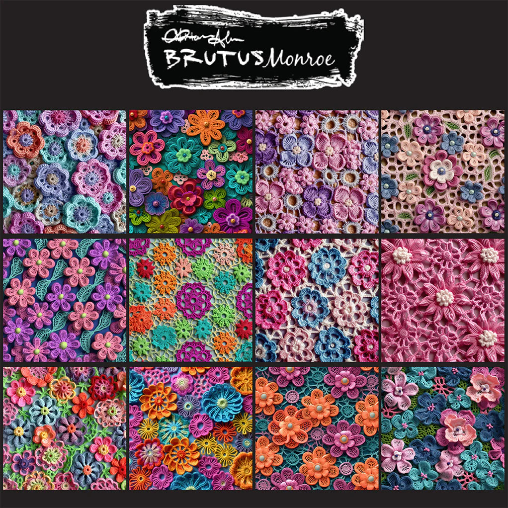 Brutus Monroe Crochet Florals 6x6 Paper Pad bru9347 sheets