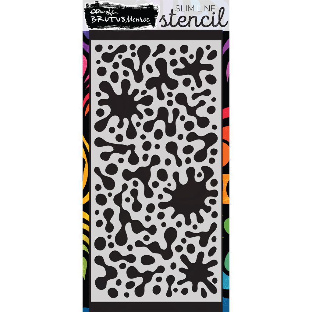 Brutus Monroe Splatter Slimline Stencil bru9439