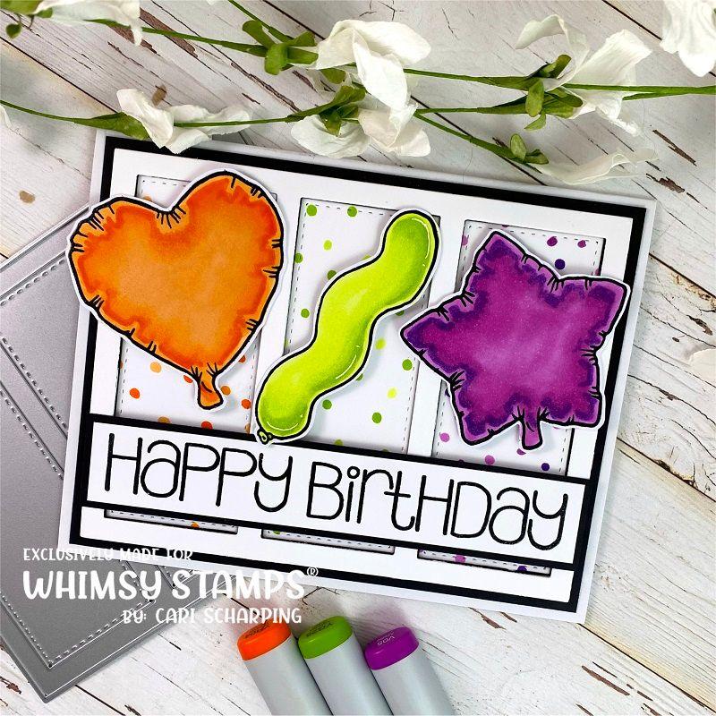 Whimsy Stamps Celebrate Balloons Clear Stamps BS1057 Happy Birthday