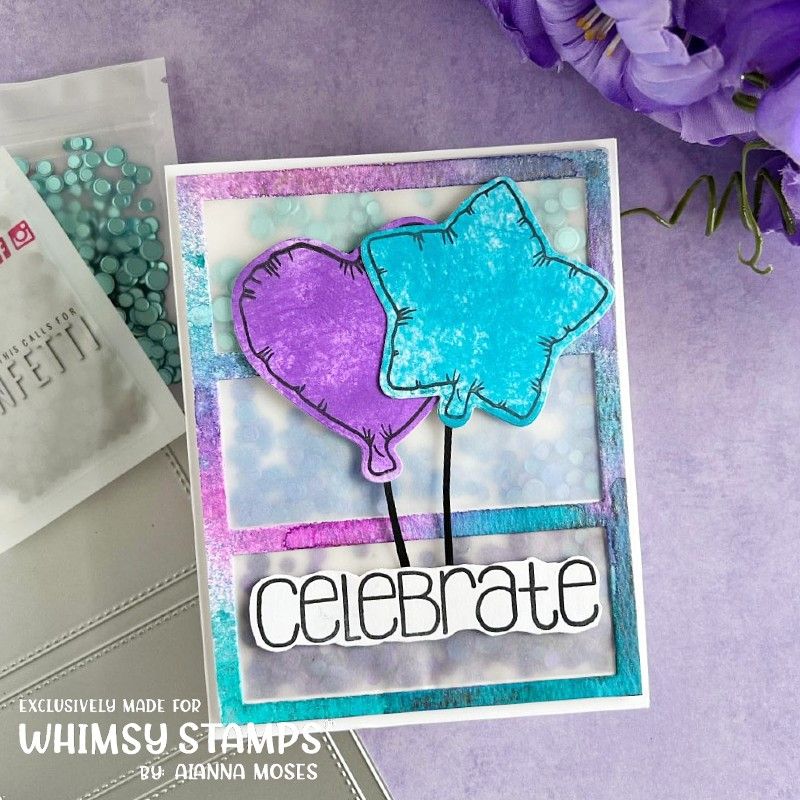 Whimsy Stamps Celebrate Balloons Clear Stamps BS1057 Celebrate