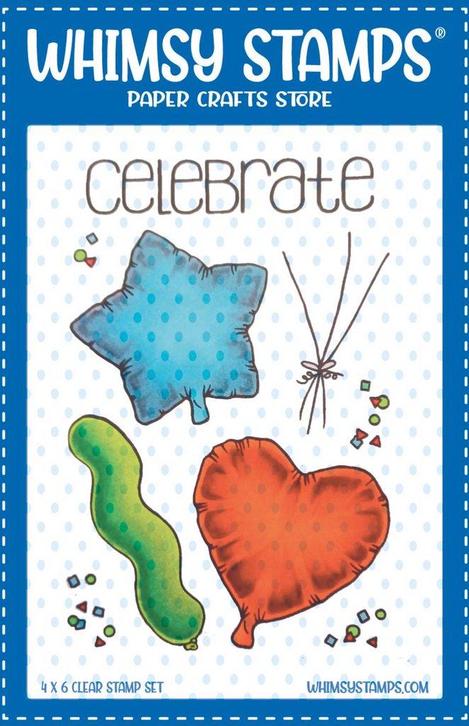 Whimsy Stamps Celebrate Balloons Clear Stamps BS1057