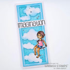 Whimsy Stamps Woolly Bear Kids Imagination Clear Stamps BS1059 Imagination