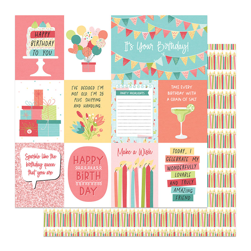 Photoplay Birthday Sparkle 12 x 12 Collection Pack bsp4418 cut aparts