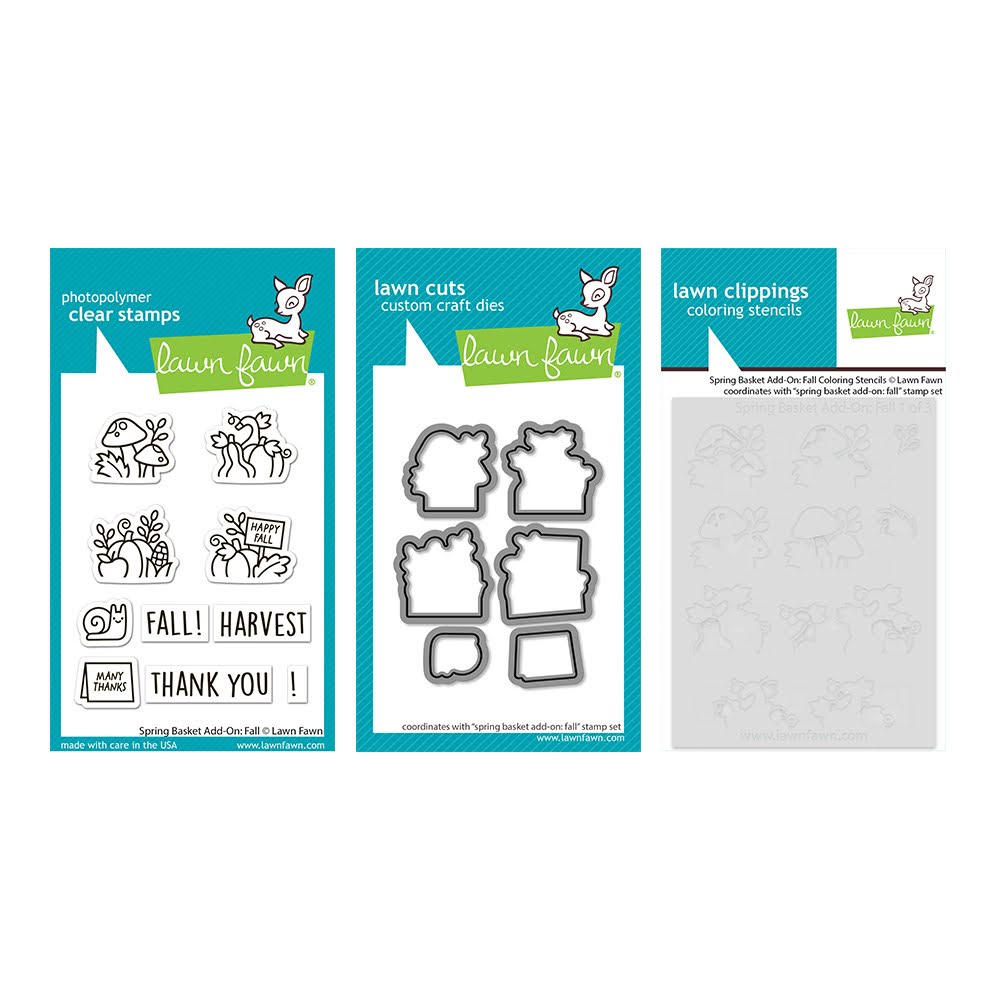 Lawn Fawn Spring Basket Add-On: Fall Stamps Dies and Stencils Set
