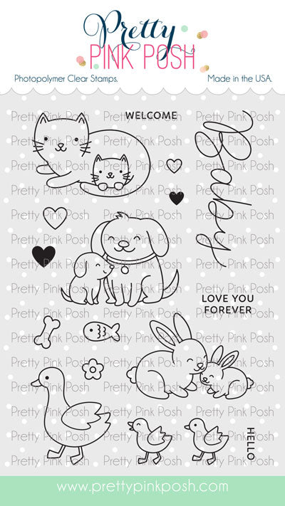 Pretty Pink Posh Baby Animals Clear Stamps