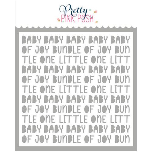 Pretty Pink Posh Baby Words Stencil