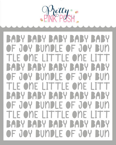 Pretty Pink Posh Baby Words Stencil