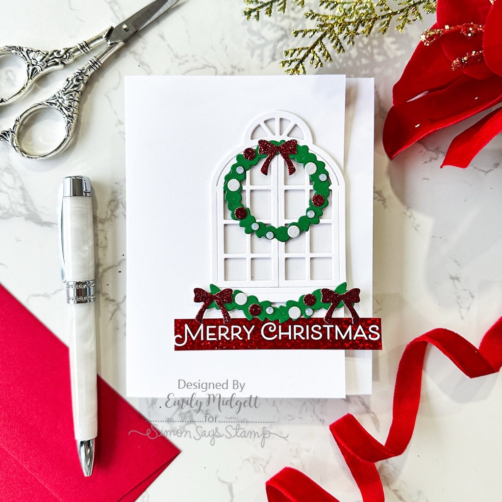 Simon Says Stamp Balcony Windows Wafer Dies 1477sd And Everything Nice Christmas Card | color-code:ALT03