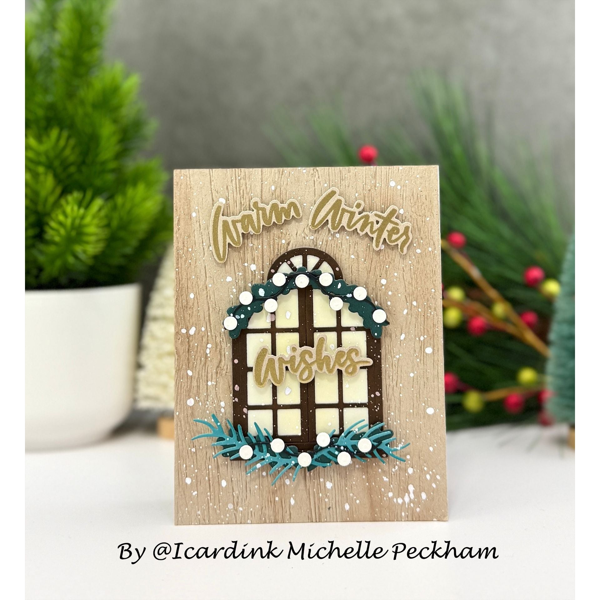 Simon Says Stamp Balcony Windows Wafer Dies 1477sd And Everything Nice Christmas Card