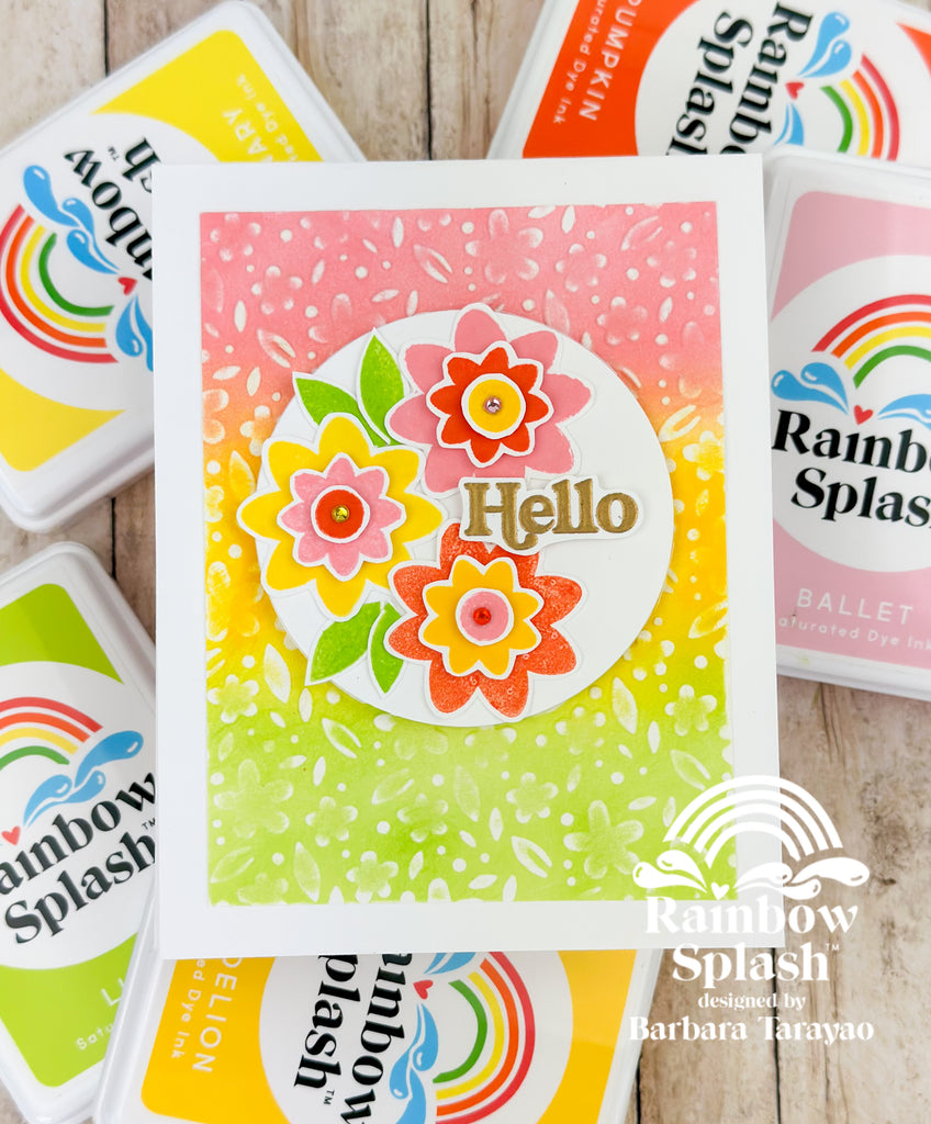 Rainbow Splash Ink Pad Ballet rsi1 Hello Card  | color-code:ALT01