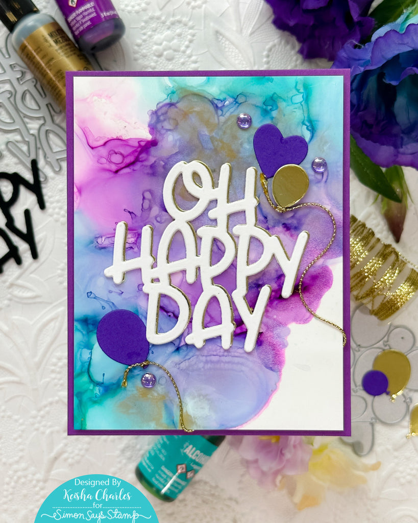 Simon Says Stamp Balloon Assortment Wafer Dies s846 Out Of This World Happy Day Card | color-code:ALT02