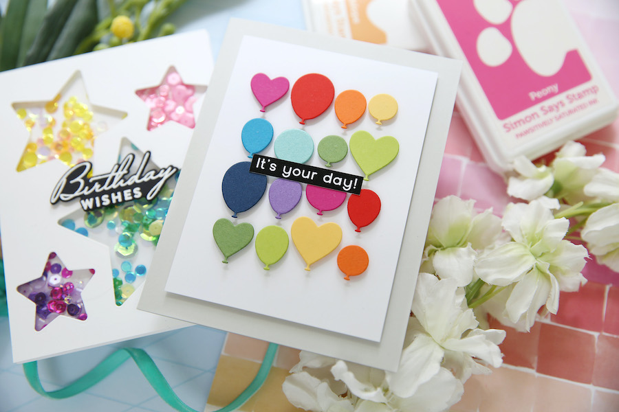 Simon Says Stamp Balloon Assortment Wafer Dies s846 Out Of This World Birthday Card | color-code:ALT03