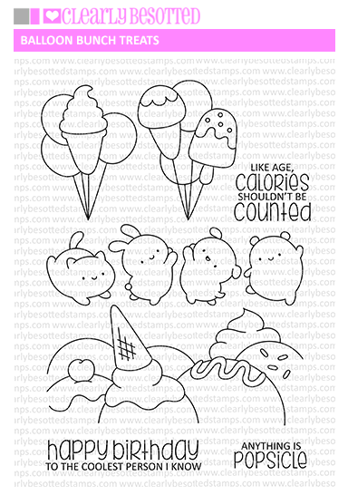 Clearly Besotted Balloon Bunch Treats Clear Stamp Set