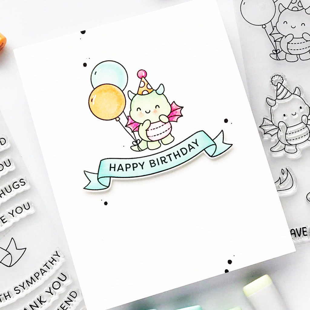 Simon Says Stamp Banner Greetings Wafer Dies 1301sdc Moments in Time Birthday Card