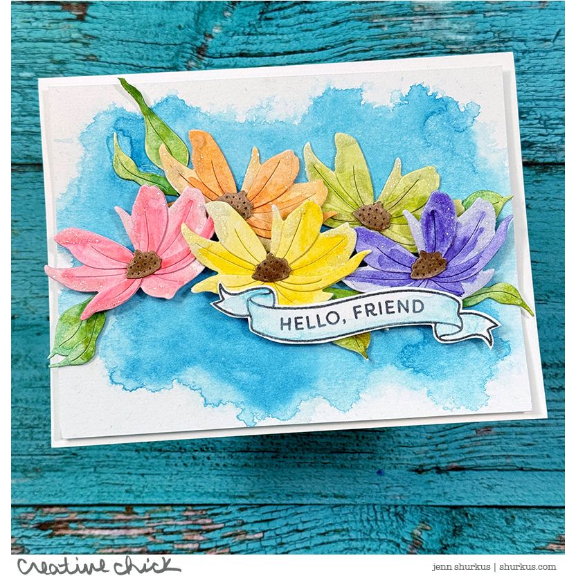 Simon Says Stamp Banner Greetings Wafer Dies 1301sdc Moments in Time Friend Card | color-code:ALT07