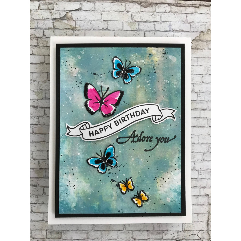 Simon Says Clear Stamps Banner Greetings 3189ssc Moments in Time Birthday Card