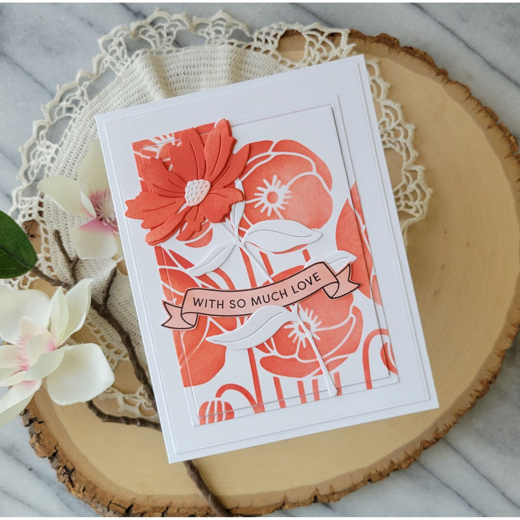 Simon Says Stamp Stencil Banner Greetings 1081stc Moments in Time Love Card | color-code:ALT02