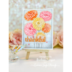 Simon Says Stamp Embossing Folder and Cutting Dies Zippy Zinnias sfd401 Sunny Vibes Thankful Card | color-code:ALT05