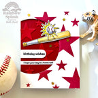 Rainbow Splash Clear Stamps Baseball rs113c Birthday Card
