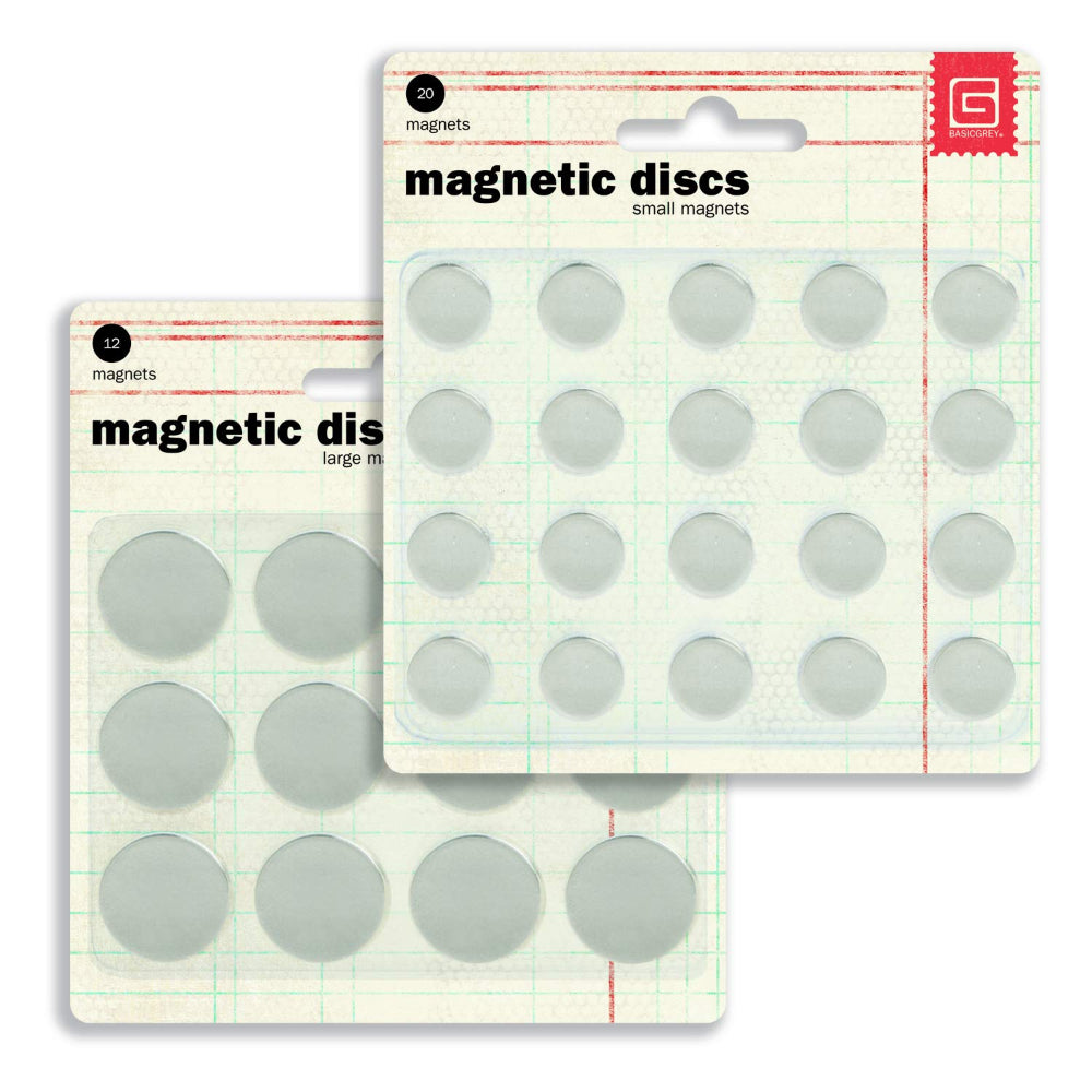 BasicGrey Combo Self Adhesive Magnetic Discs met-020