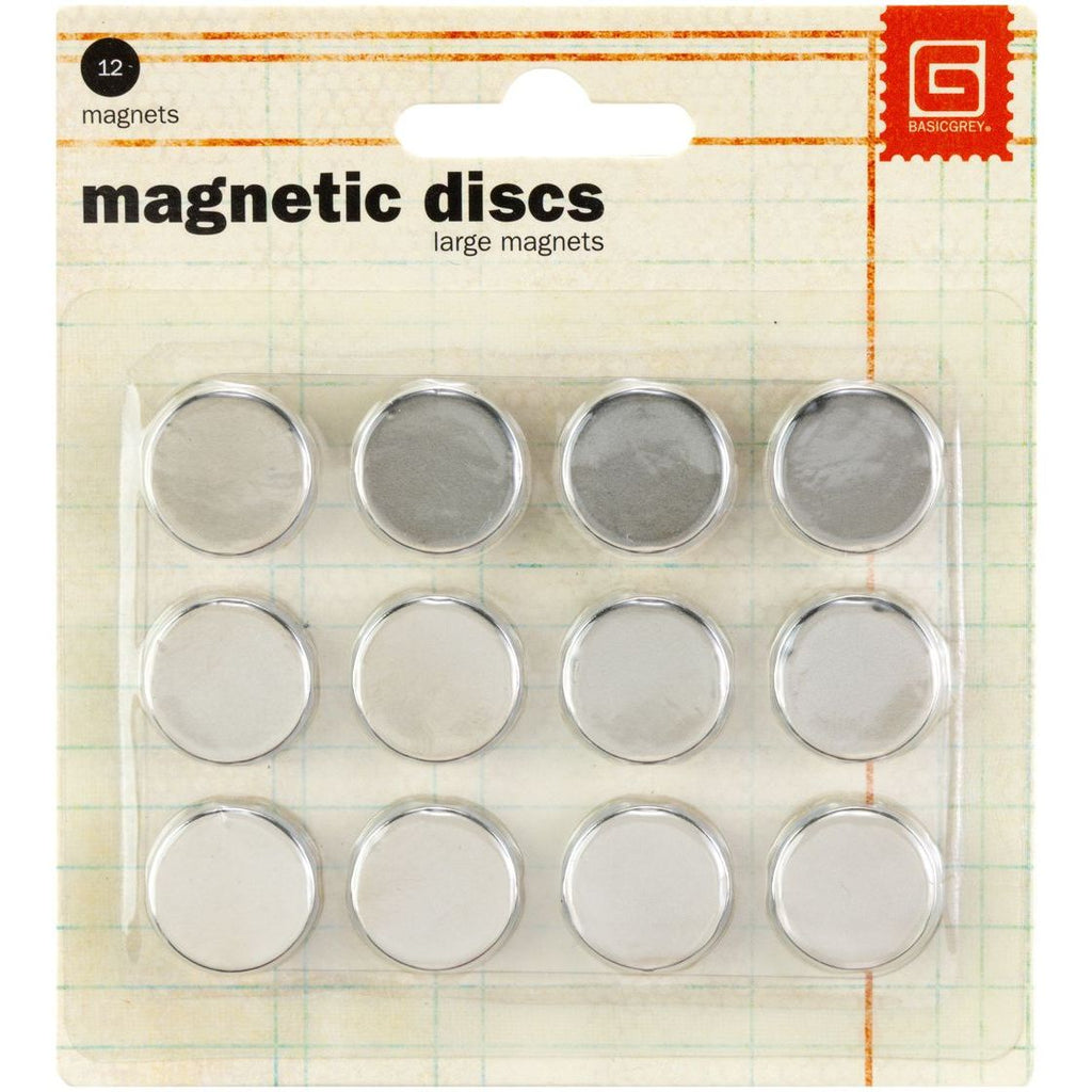 BasicGrey Large Magnetic Discs Self Adhesive met-522