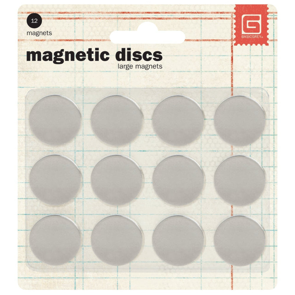 BasicGrey Large Magnetic Discs Self Adhesive met-522 Drawn Mock Up