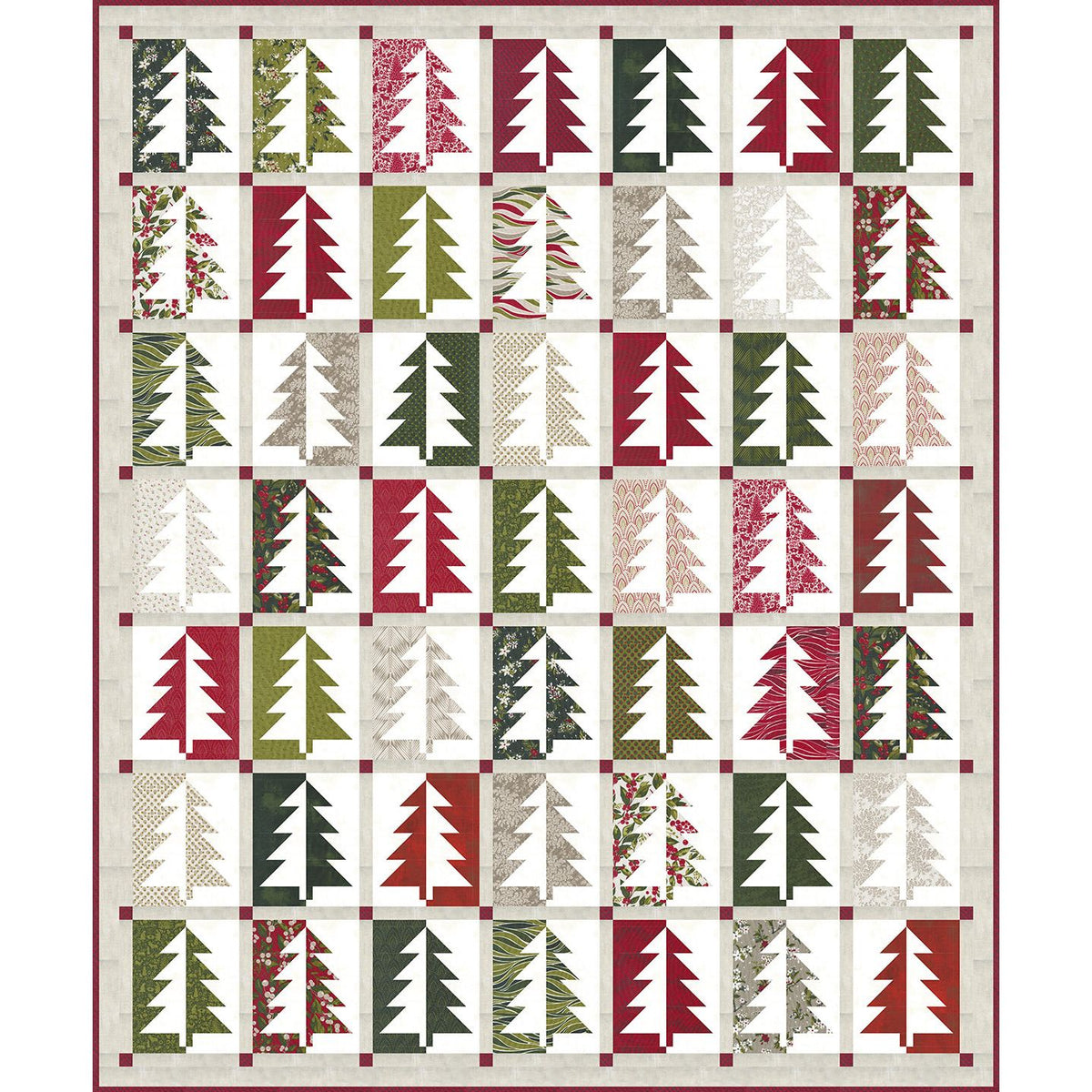 BasicGrey Pine View Printed Booklet pat071b Geometric Trees