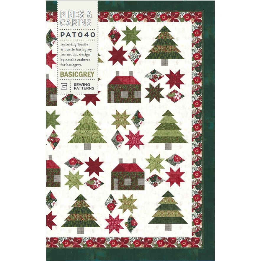 BasicGrey Pines And Cabins Printed Quilting Pattern Booklet pat070