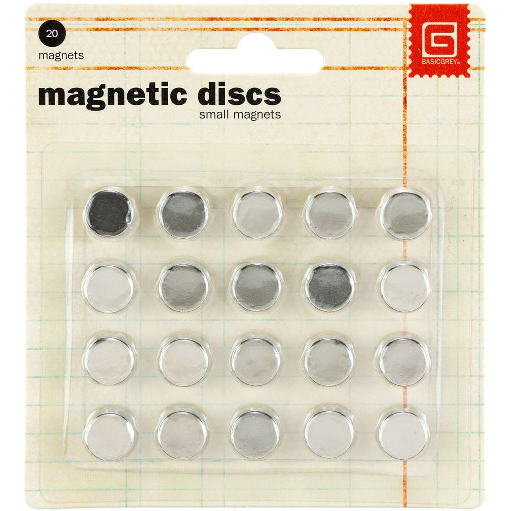 BasicGrey Small Magnetic Discs Self Adhesive MET-359