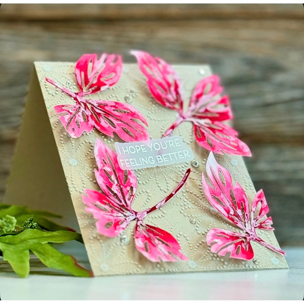 Simon Says Stamp Basil Leaves Wafer Dies 1315md Friend Like You Get Well Card