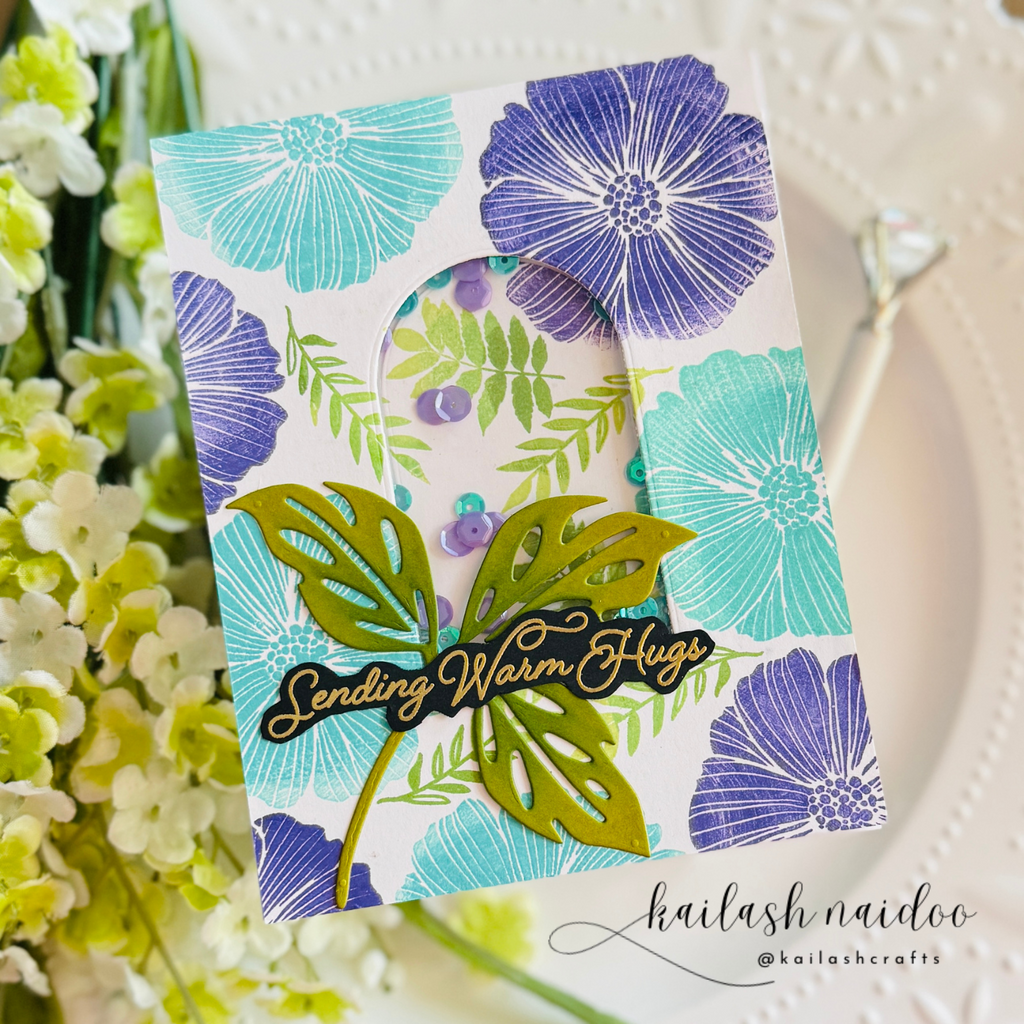 Simon Says Stamp Basil Leaves Wafer Dies 1315md Friend Like You Hugs Card