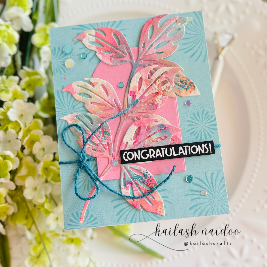 Simon Says Stamp Basil Leaves Wafer Dies 1315md Friend Like You Congratulations Card