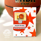 Rainbow Splash Stencil Basketball rss112c Birthday Card