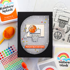 Rainbow Splash Stamps and Dies Basketball rs42set Birthday Card