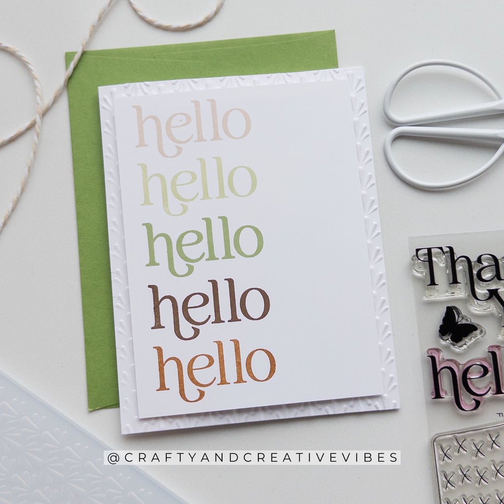 Simon Says Clear Stamps Basket of Blooms 2380ssc Beautiful Moments Hello Card