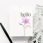 Simon Says Clear Stamps Basket of Blooms 2380ssc Beautiful Moments Hello Card