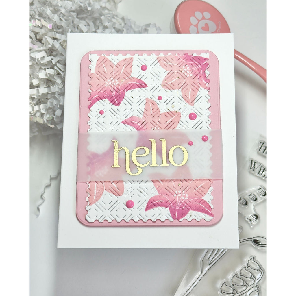 Simon Says Clear Stamps Basket of Blooms 2380ssc Beautiful Moments Hello Card