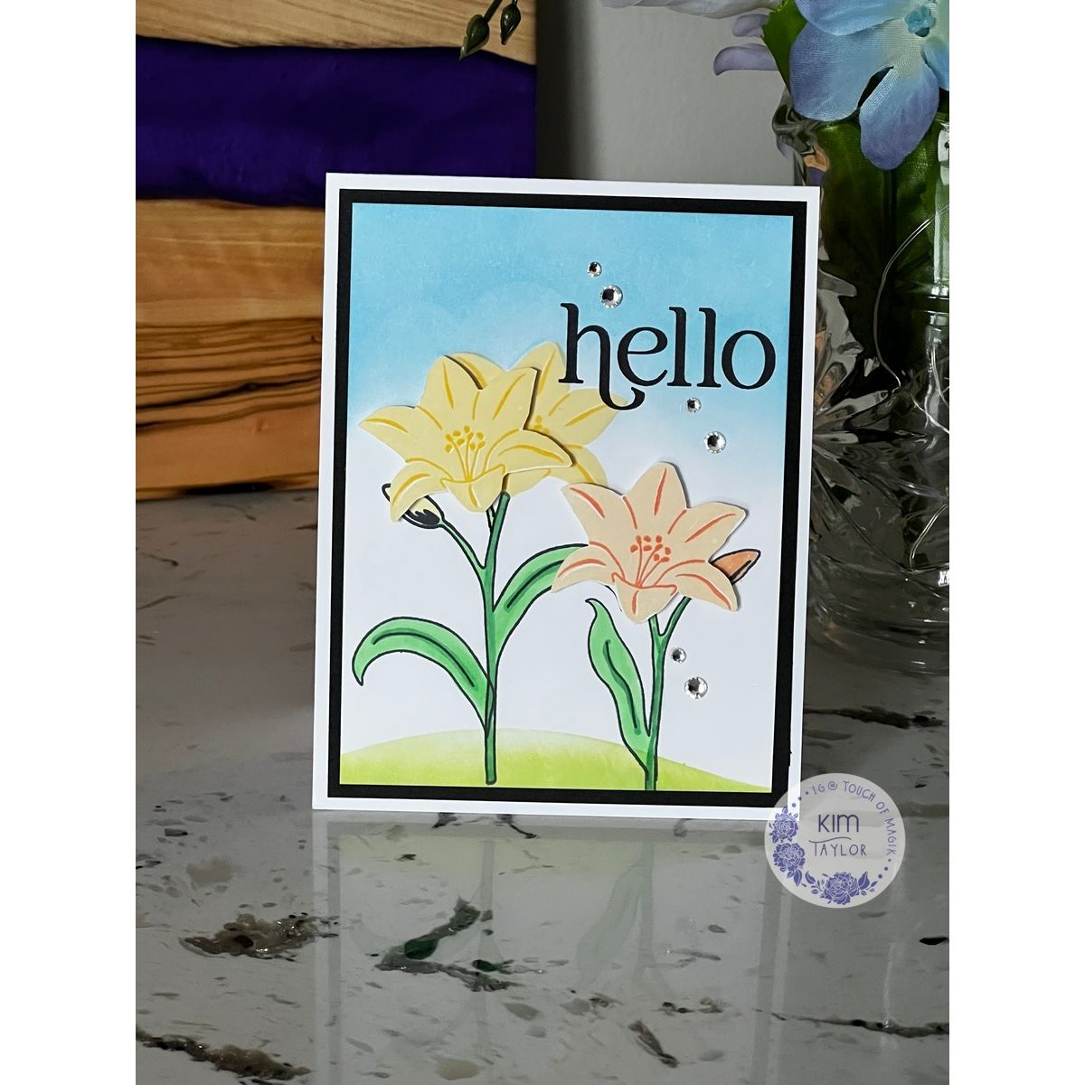 Simon Says Clear Stamps Basket of Blooms 2380ssc Beautiful Moments Hello Card