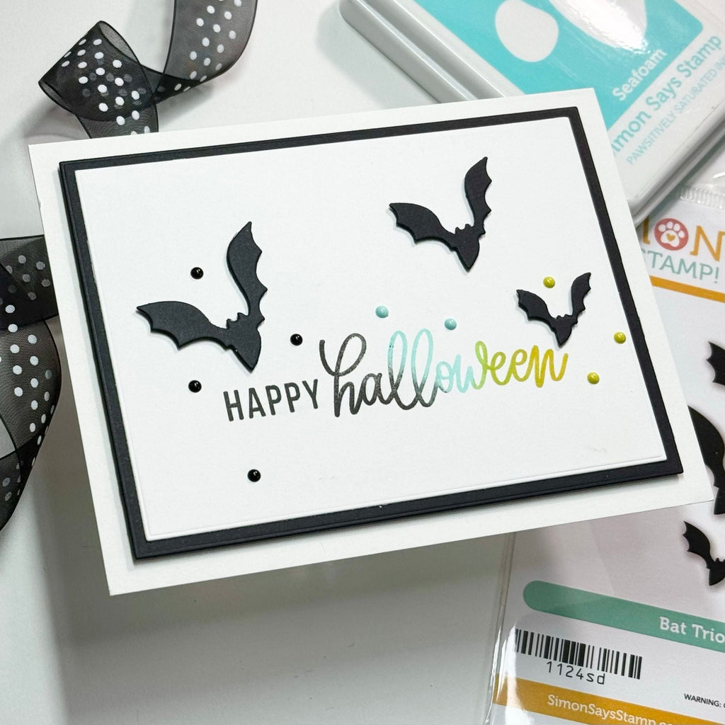 Simon Says Stamp Bat Trio Wafer Dies 1124sd Cheering for You Halloween Card